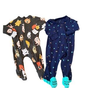 Old Navy‎ Colorful Monster and Fish Print Footies